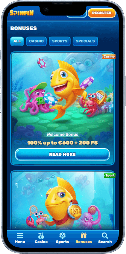 Spinfin Casino Bonuses